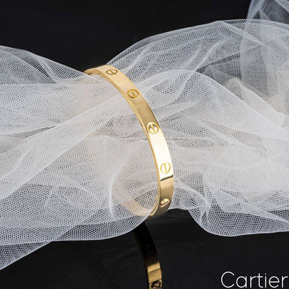 Cartier Yellow Gold Plain Love Bracelet Size 16 B6035516