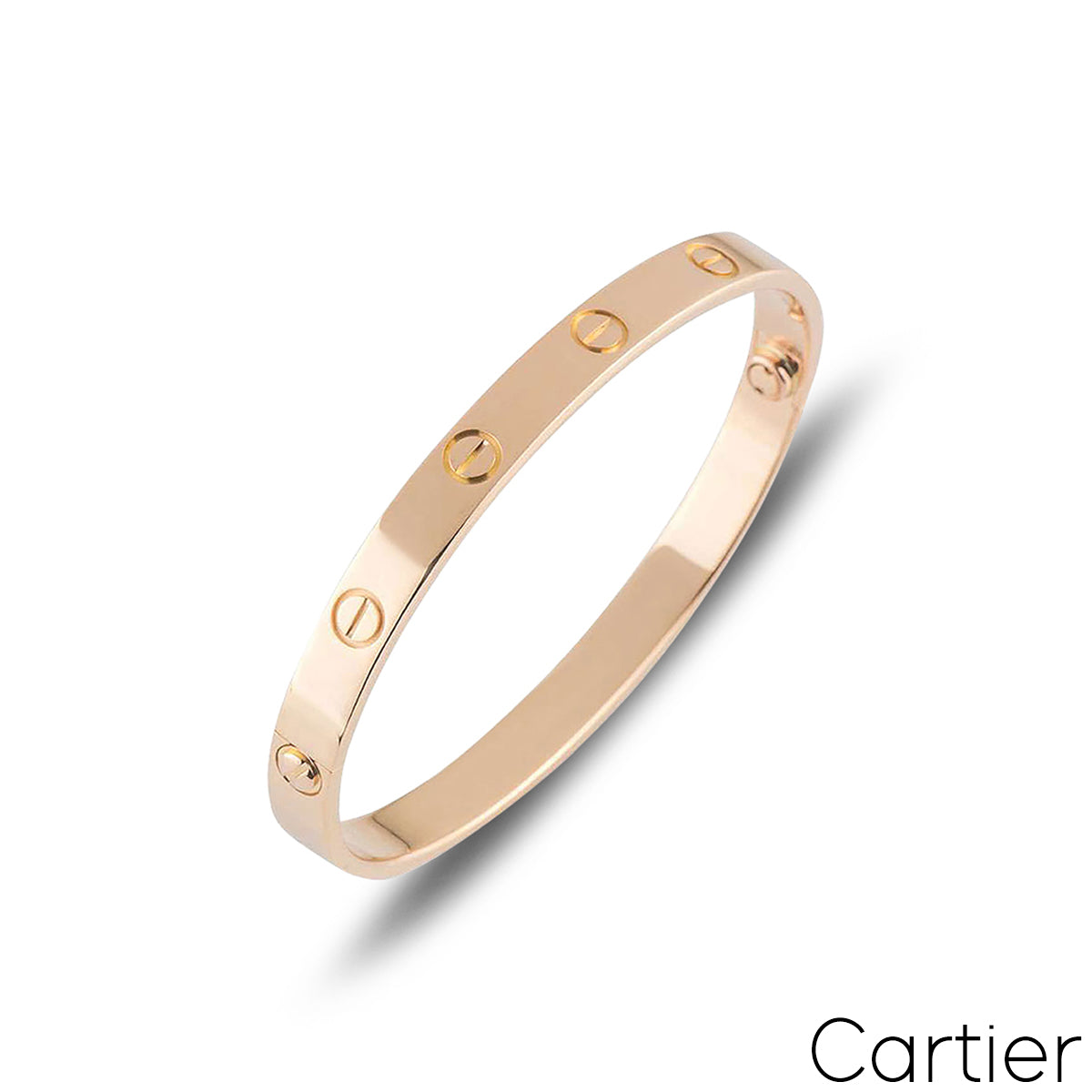 Cartier Rose Gold Plain Love Bracelet Size 17 B6035617