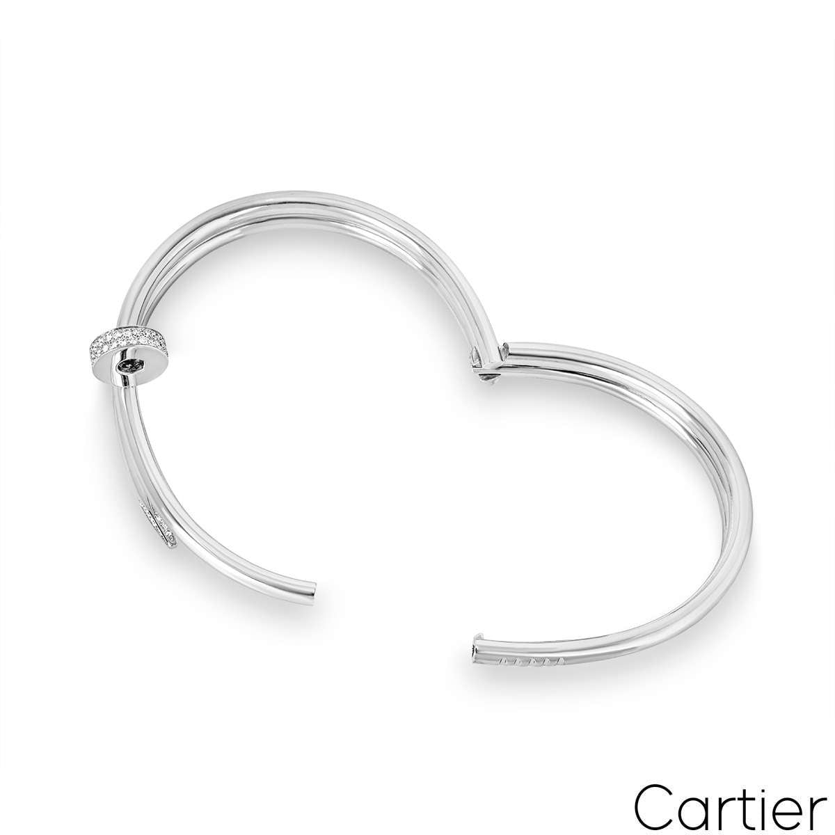 Cartier White Gold Juste Un Clou Diamond Bracelet Size 17 N6708517