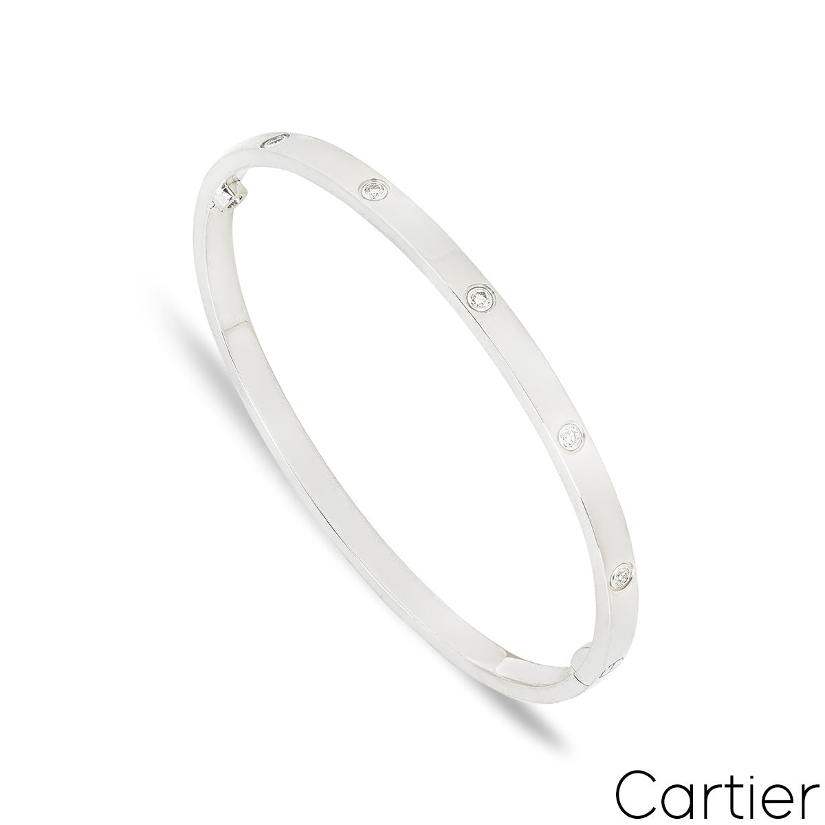 Cartier White Gold Full Diamond Love Bracelet Sm Size 16 B6048016