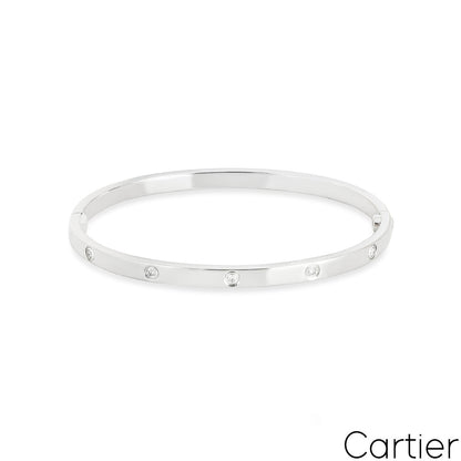 Cartier White Gold Full Diamond Love Bracelet Sm Size 16 B6048016