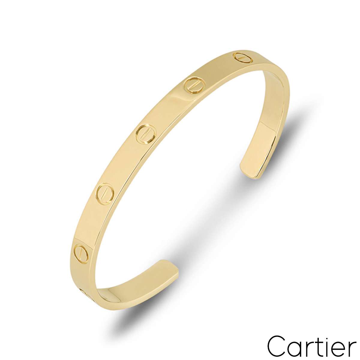 Cartier Yellow Gold Plain Love Cuff Bracelet Size 19 B6032419