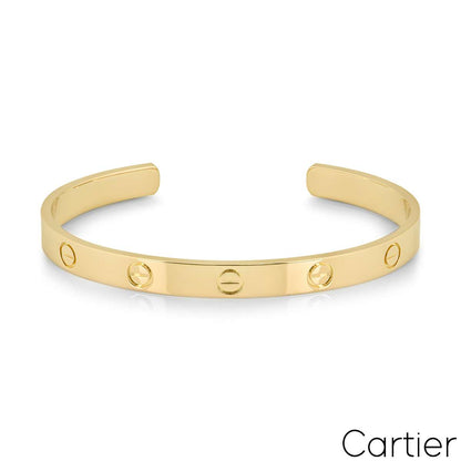 Cartier Yellow Gold Plain Love Cuff Bracelet Size 19 B6032419