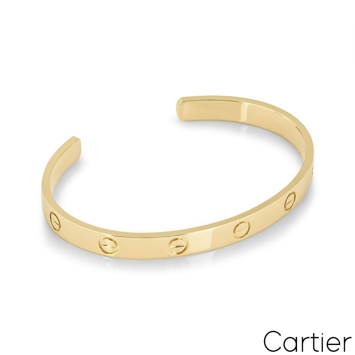 Cartier Yellow Gold Plain Love Cuff Bracelet Size 19 B6032419