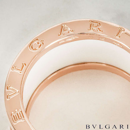 Bvlgari Rose Gold & White Ceramic B.ZERO1 Size 57 Ring 345831