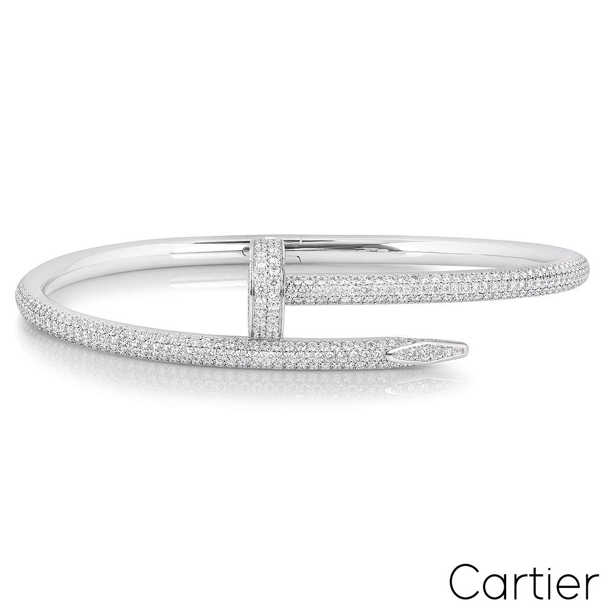 Cartier White Gold Diamond Juste Un Clou Bracelet Size 15 N6707315