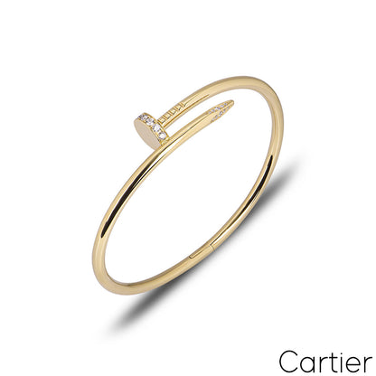 Cartier Yellow Gold Diamond Juste Un Clou Bracelet Size 17 B6048617