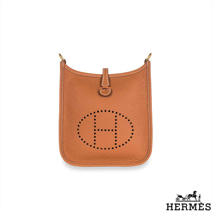 Hermès Mini Evelyne 16CM Gold Amazone Taurillon Clemence Ghw