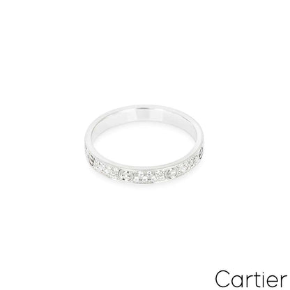 Cartier White Gold Pave Diamond Small Model Love Ring Size 50 B4218250