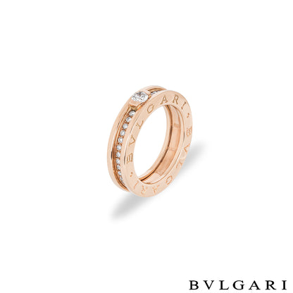 Bvlgari Rose Gold Diamond B.ZERO1 Ring 0.30CT F/VVS2