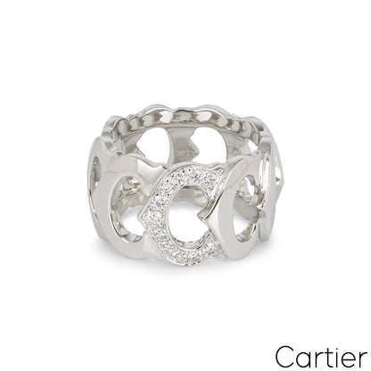 Cartier White Gold Diamond C De Cartier Ring