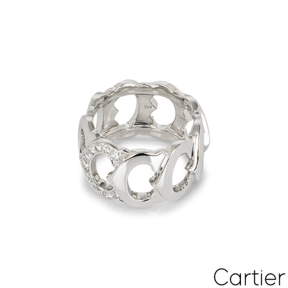 Cartier White Gold Diamond C De Cartier Ring