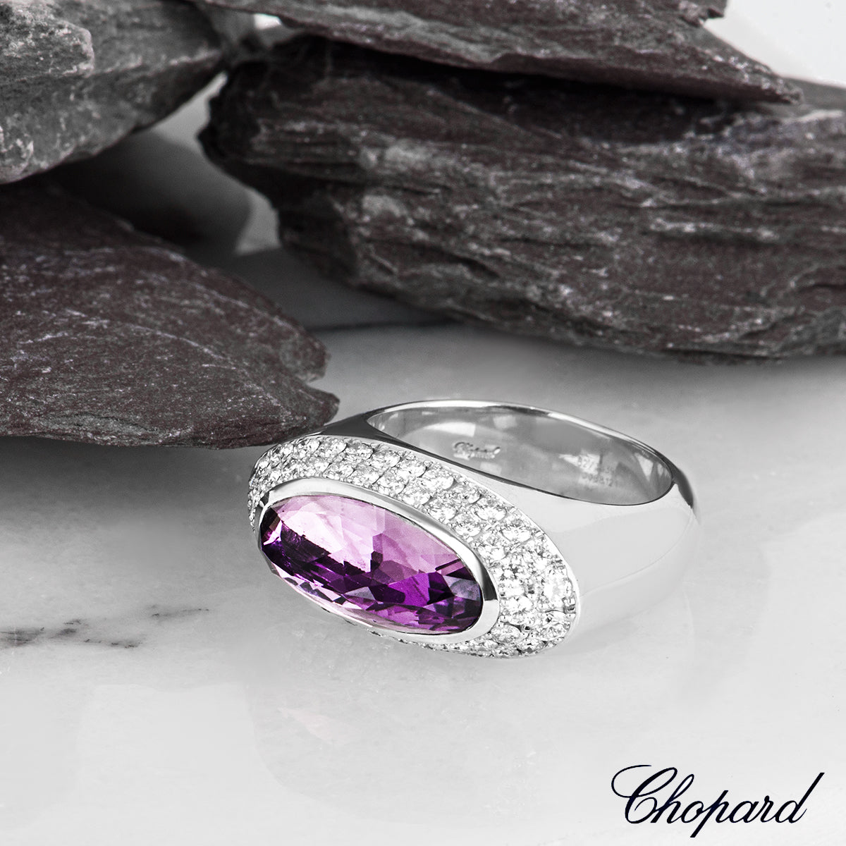 Chopard White Gold Amethyst & Diamond Ring 82/3839-1110