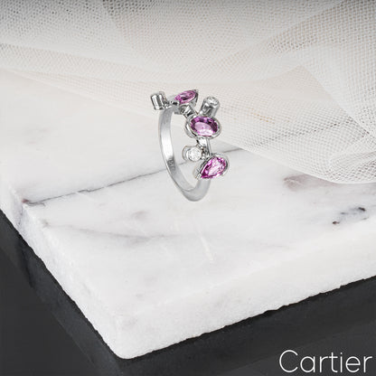 Cartier Platinum Pink Sapphire & Diamond Meli Melo Ring