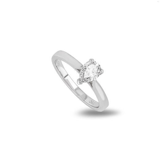 White Gold Pear Cut Diamond Ring 0.75CT H/SI2