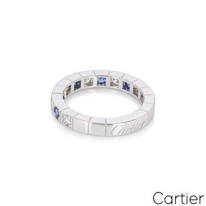 Cartier White Gold Diamond & Sapphire Lanieres Ring