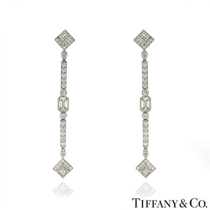 Tiffany & Co. Platinum Diamond Drop Earrings