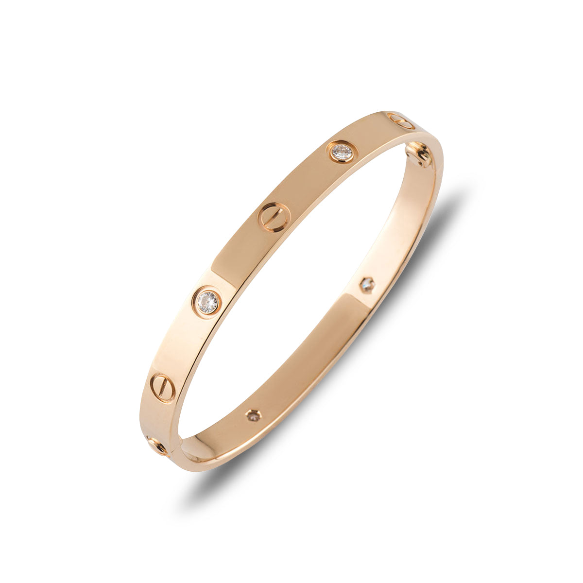 Cartier Love Bracelet Rose Gold Half Diamond Size 16 B6036016