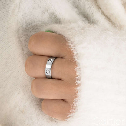 Cartier White Gold Plain Love Ring Size 55 B4084700