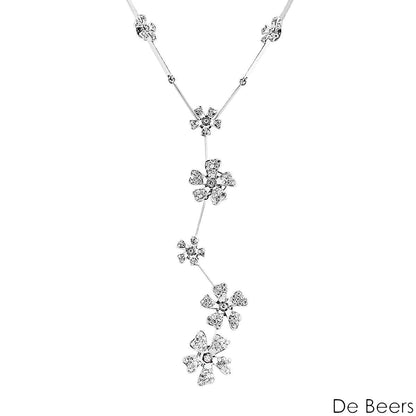 De Beers White Gold Wildflowers Diamond Necklace 2.10CT