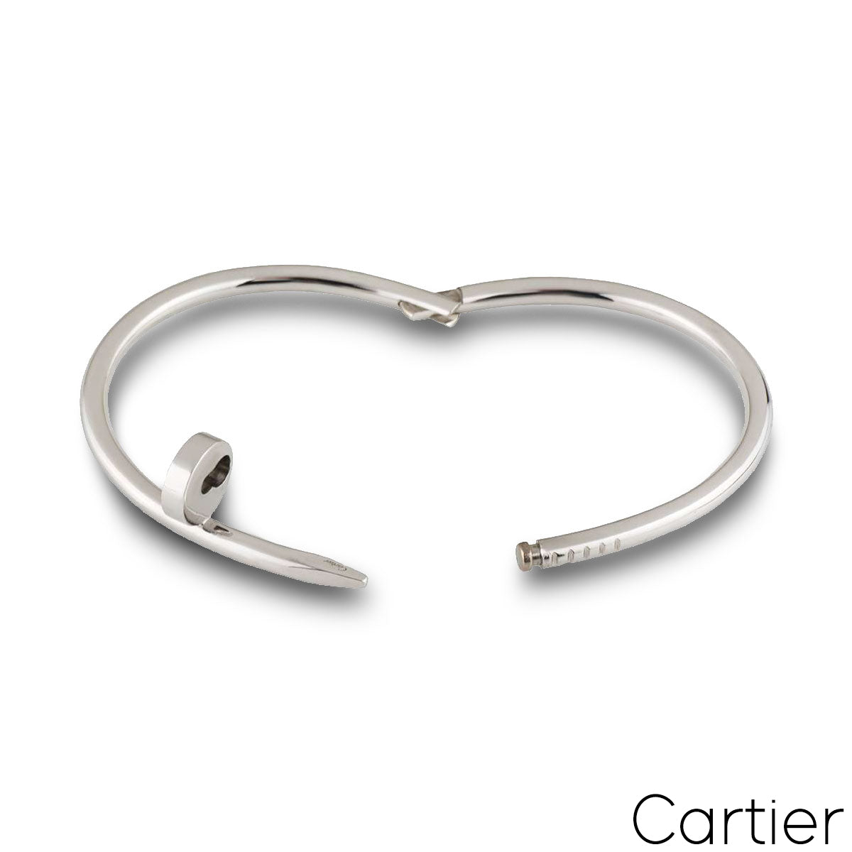 Cartier White Gold Plain Juste Un Clou Bracelet Size 19 B6048319