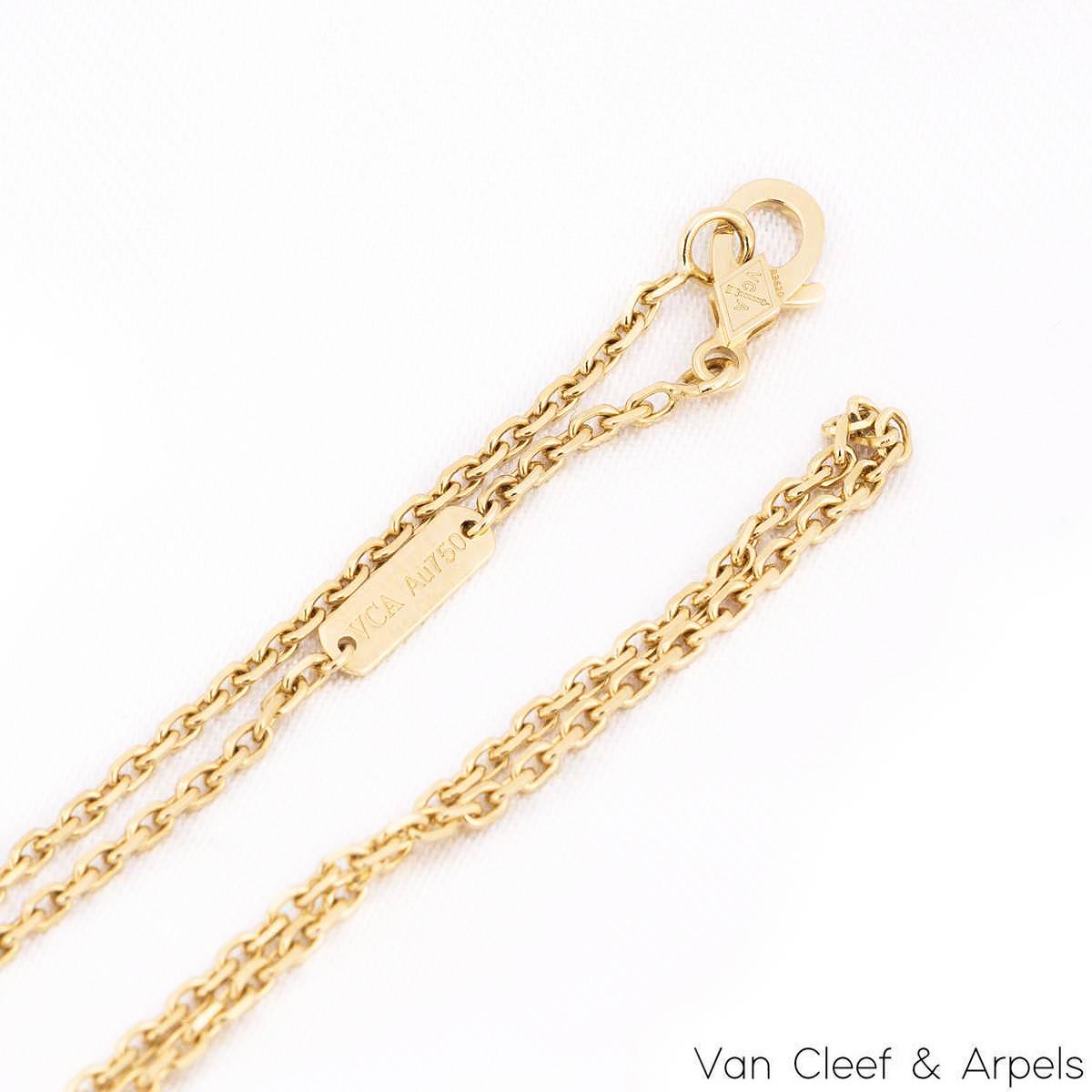 Van Cleef & Arpels Yellow Gold Guilloche Magic Alhambra Necklace VCARP4KO00