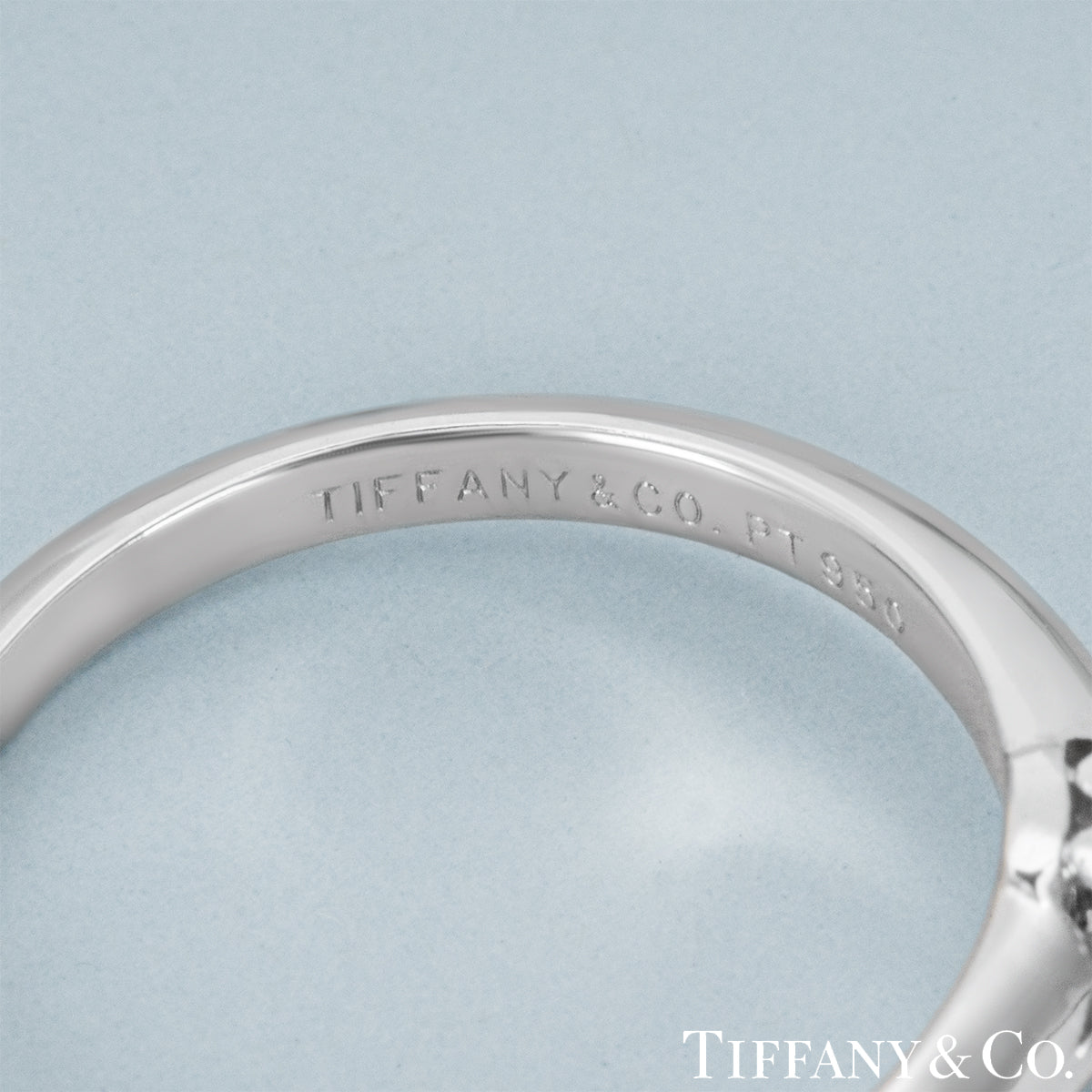 Tiffany & Co. Platinum Round Brilliant Cut Diamond Setting Ring 1.09CT D/if