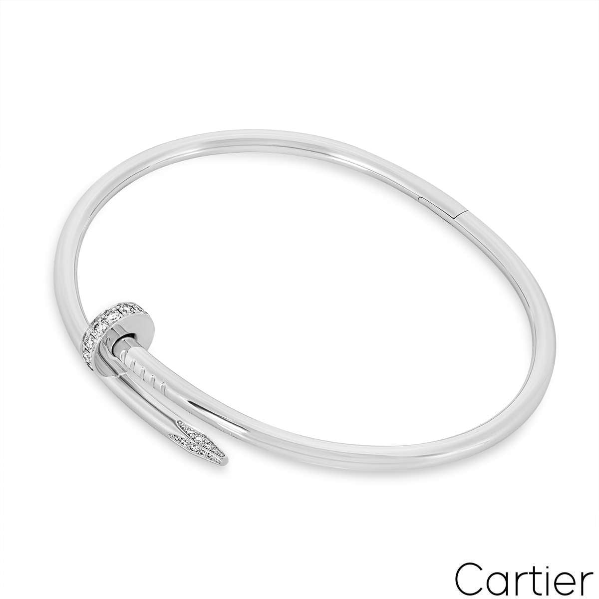 Cartier White Gold Diamond Juste Un Clou Bracelet Size 20 B6048720