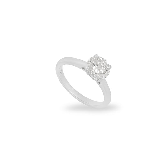 White Gold Round Brilliant Cut Lab Grown Diamond Ring 1.60CT H/VS2