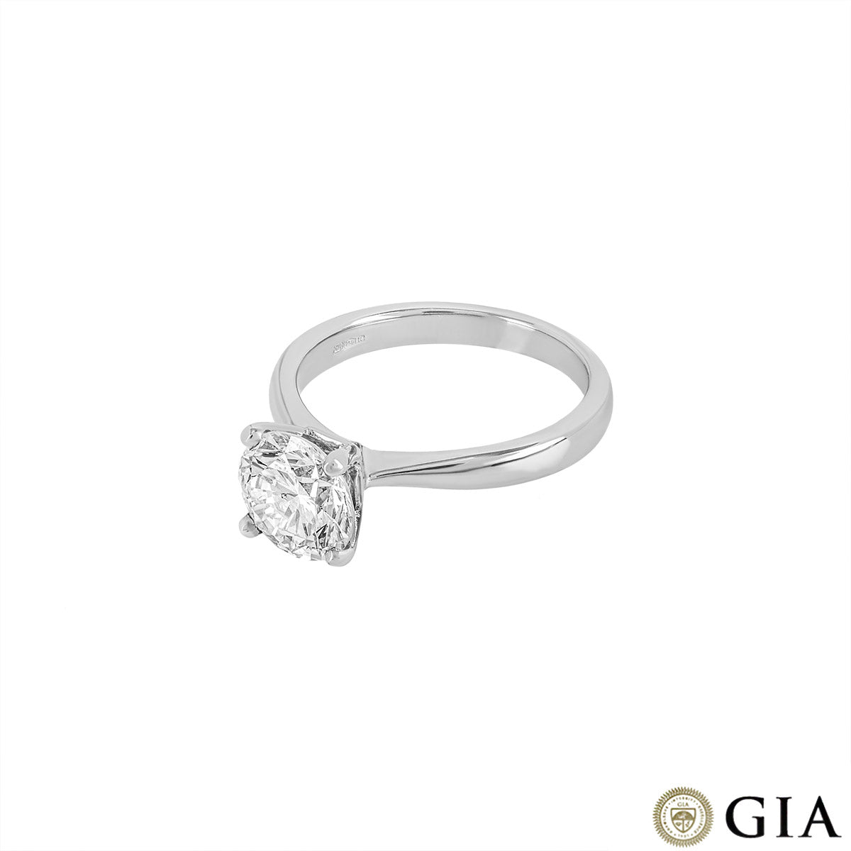 Platinum Round Brilliant Cut Diamond Ring 2.00CT L/SI1