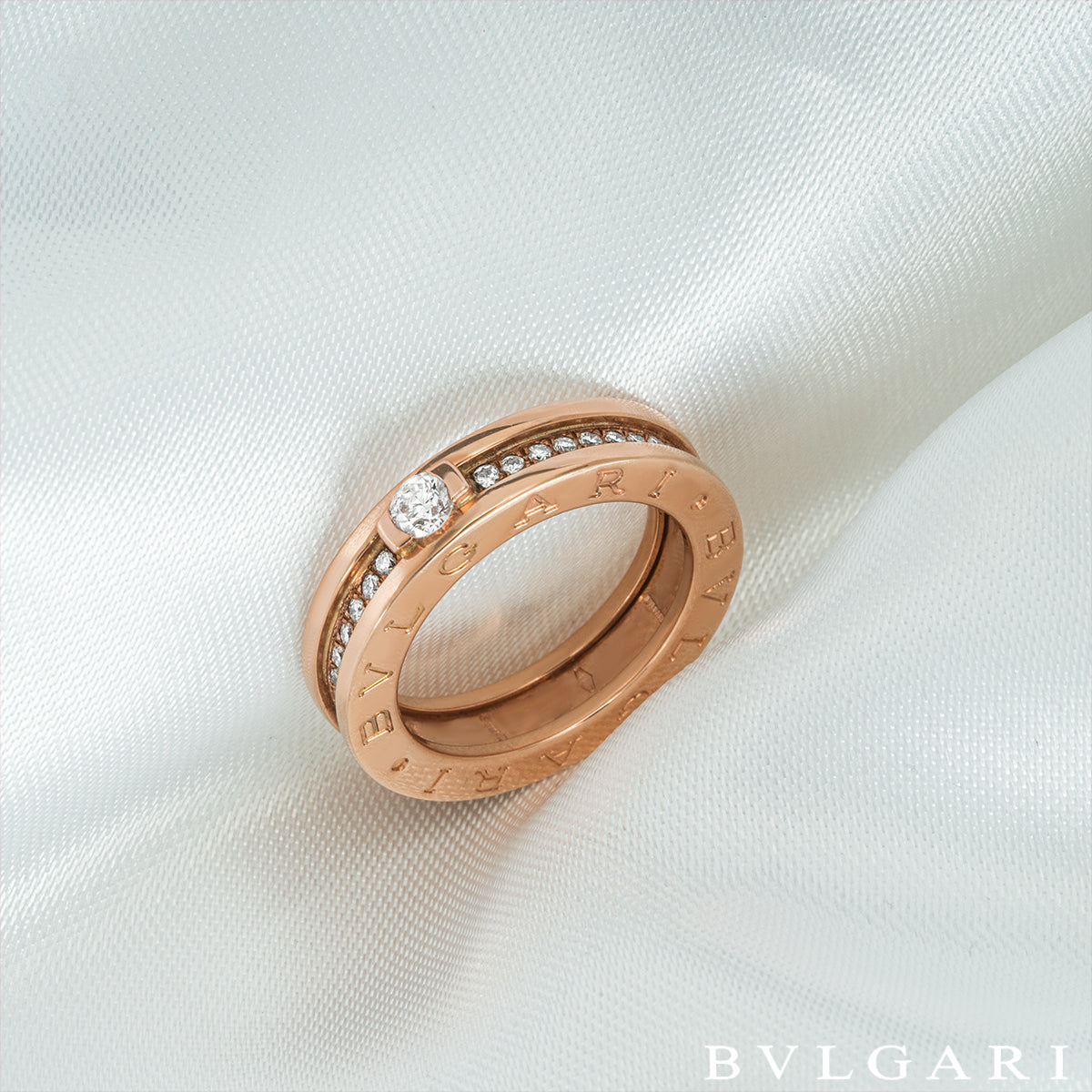 Bvlgari Rose Gold Diamond B.ZERO1 Ring 0.30CT F/VVS2