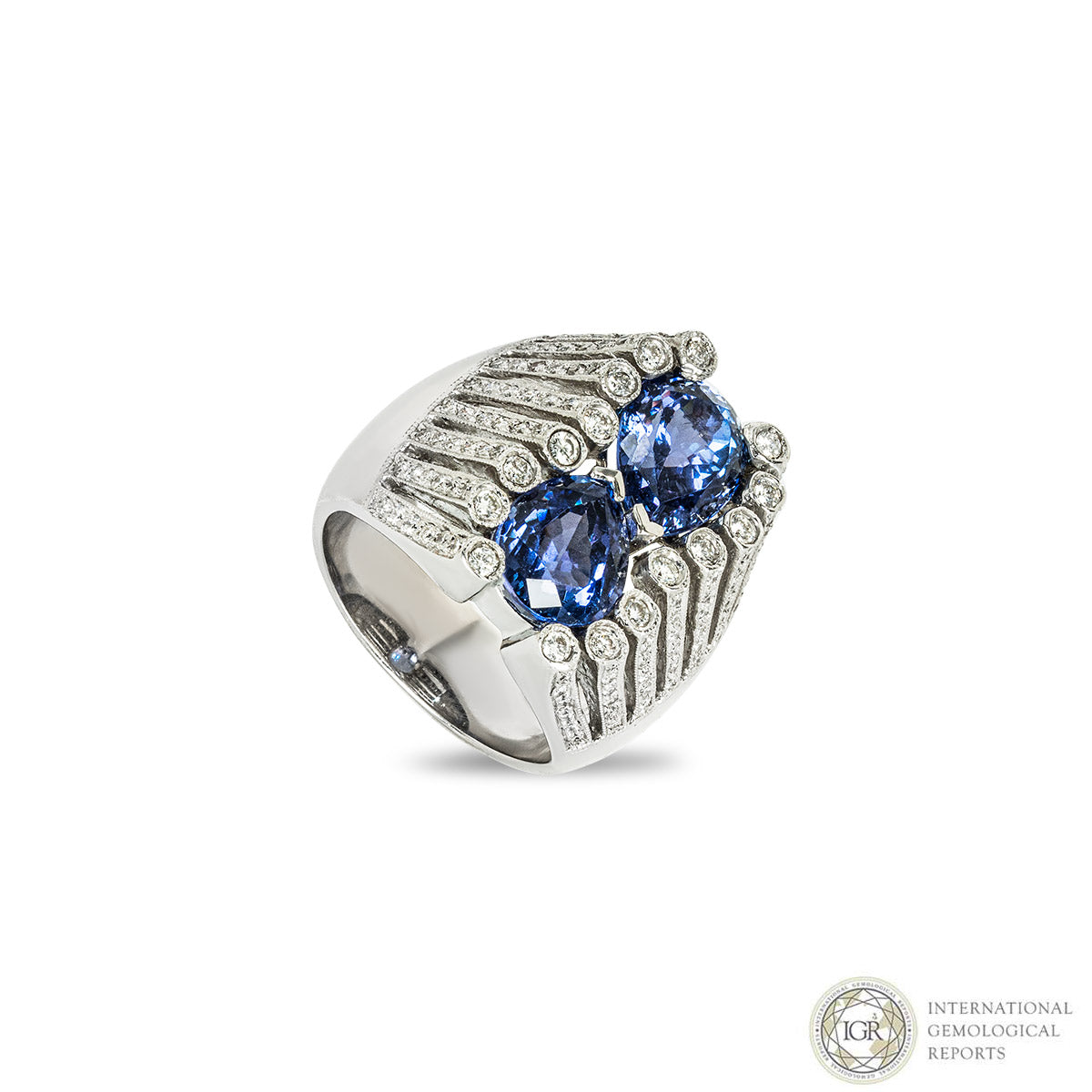 White Gold Tanzanite & Diamond Dress Ring