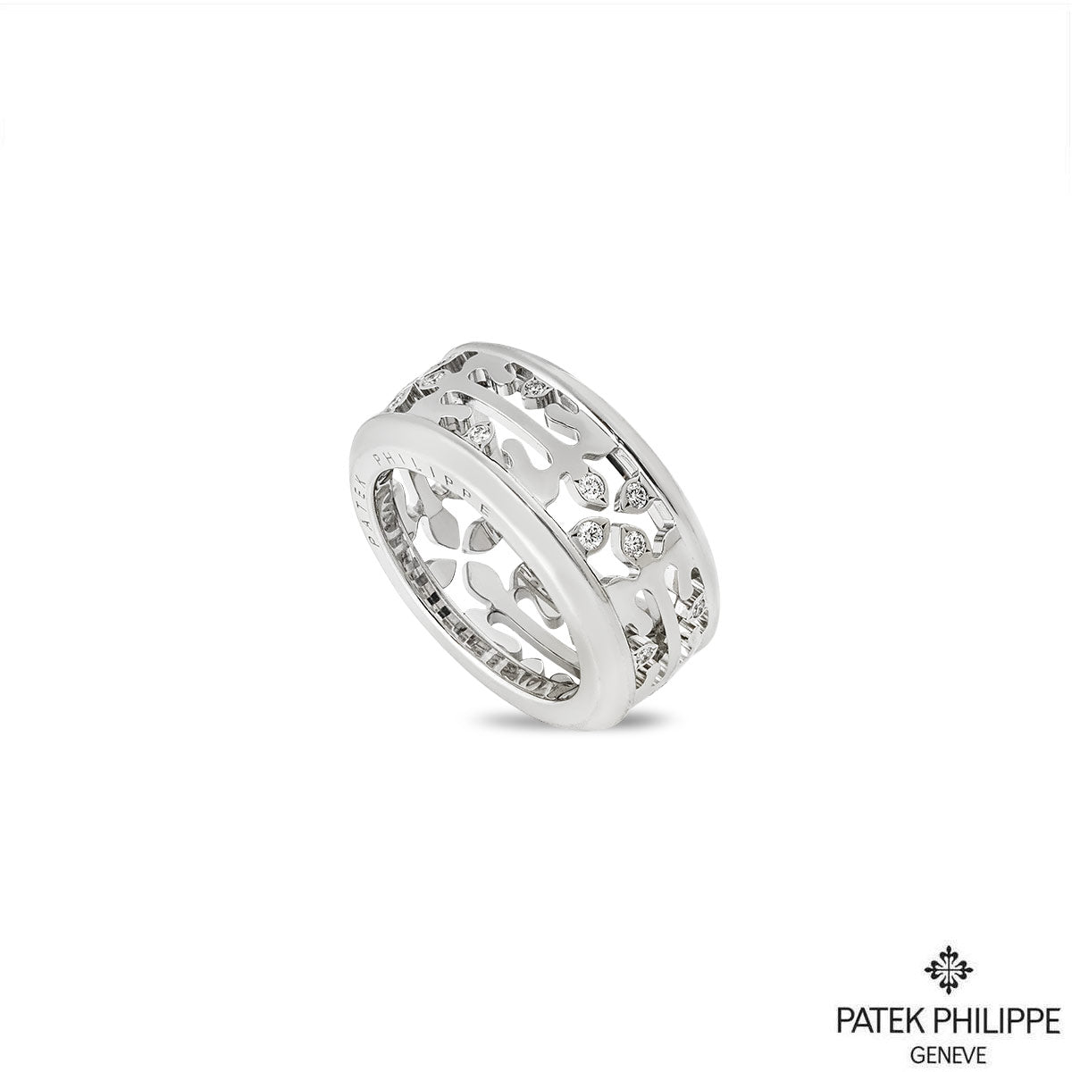 Patek Philippe White Gold Calatrava Cross Diamond Ring