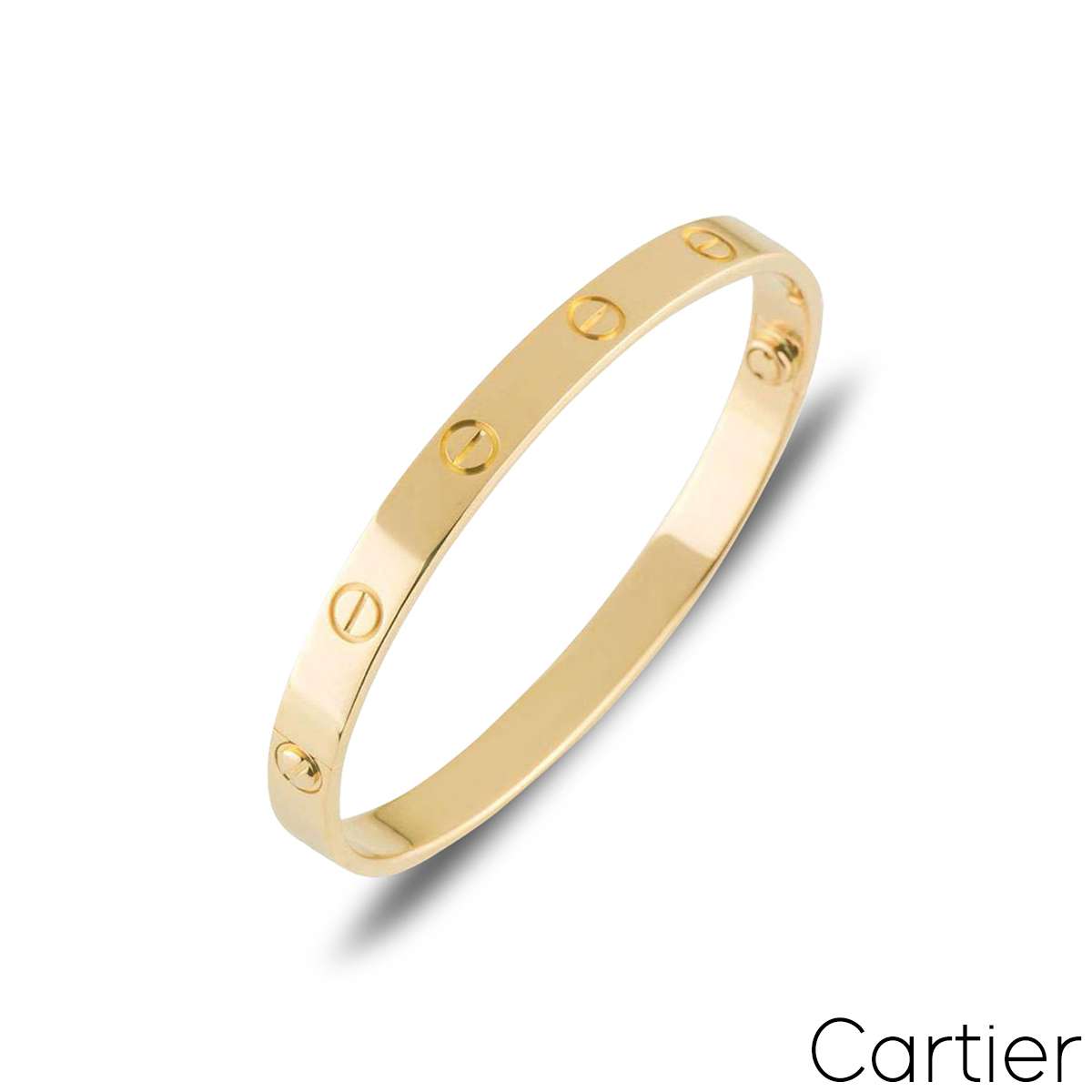 Cartier Yellow Gold Plain Love Bracelet Size 17 B6035517