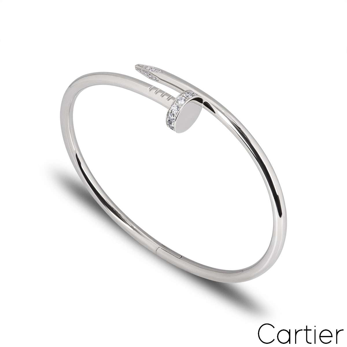 Cartier White Gold Diamond Juste Un Clou Bracelet Size 17 B6048717