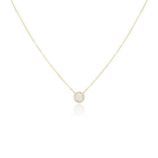 Yellow Gold Diamond Halo Pendant 0.53CT H/SI2