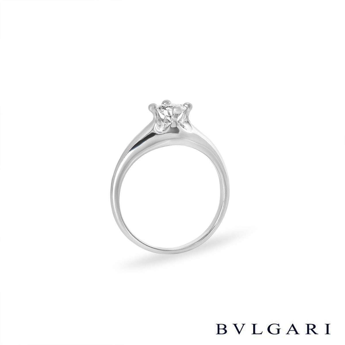 Bvlgari Platinum Round Brilliant Cut Diamond Corona Ring 0.35CT G/VVS2