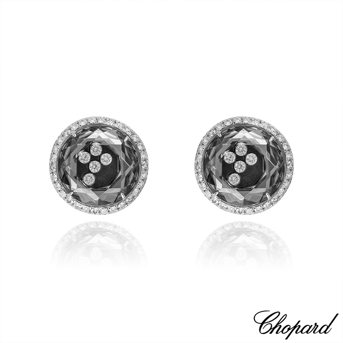 Chopard White Gold Happy Diamonds Earrings 84/6169-1001