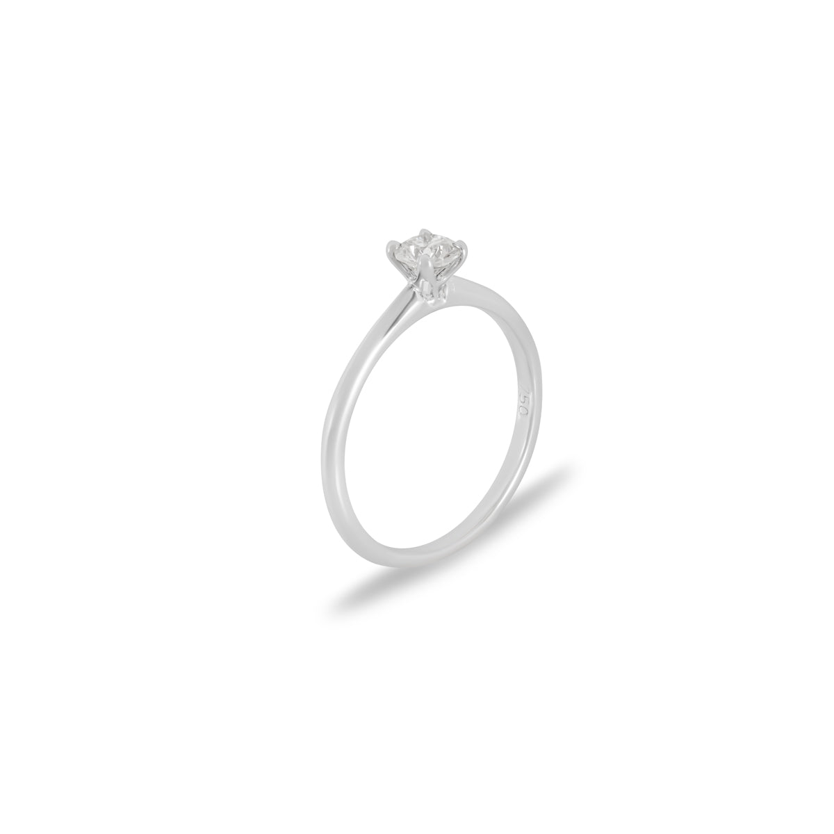 White Gold Round Brilliant Cut Diamond Ring 0.36CT H/SI1