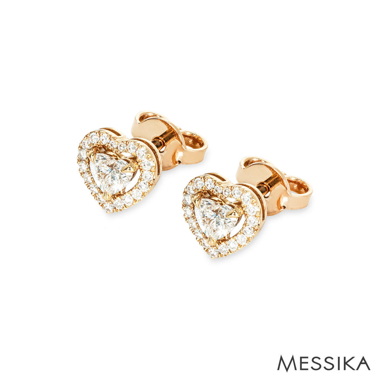 Messika Rose Gold Joy Cœur Heart Diamond Earrings 0.30CT 11562-Pg