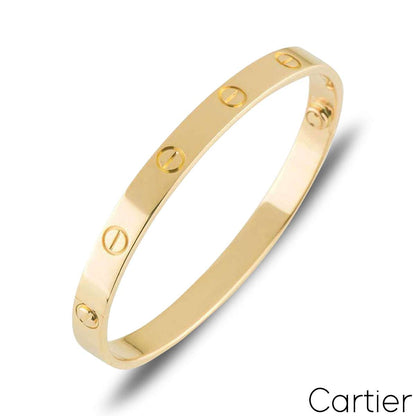 Cartier Yellow Gold Plain Love Bracelet Size 20 B6035520