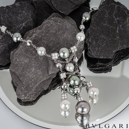 Bvlgari White Gold Pearl & Diamond Lucea Necklace