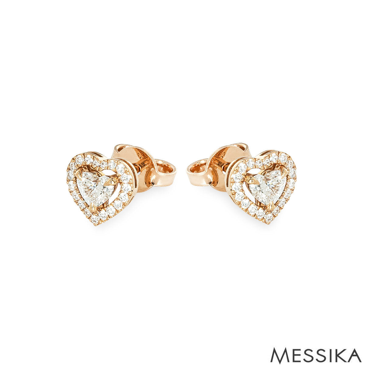 Messika Rose Gold Joy Cœur Heart Diamond Earrings 0.30CT 11562-Pg