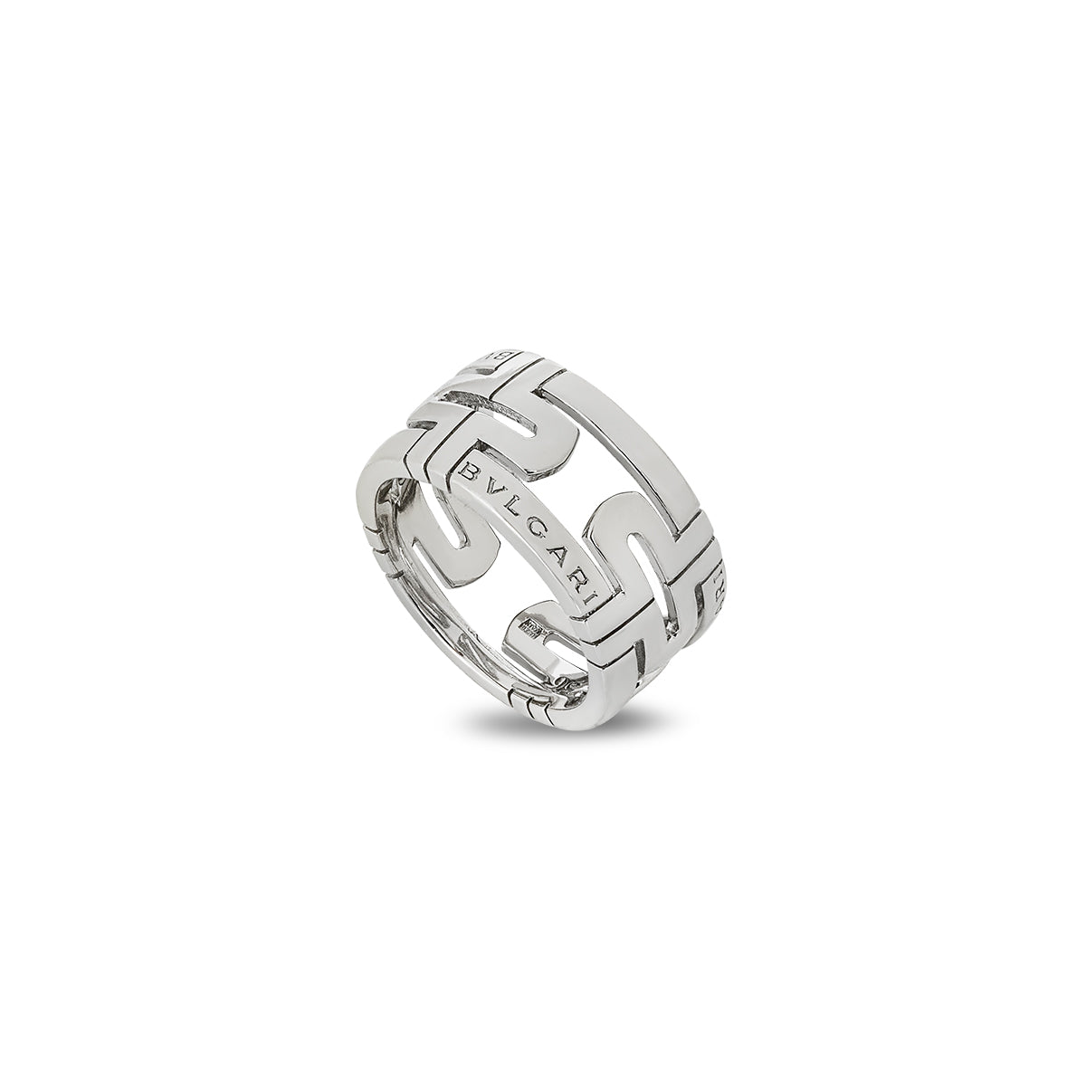 Bvlgari White Gold Parentesi Ring Size 56