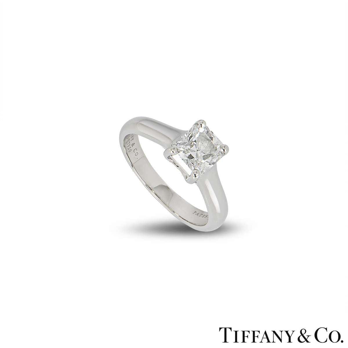 Tiffany & Co. Platinum Lucida Cut Diamond Ring 1.13CT D/VVS2