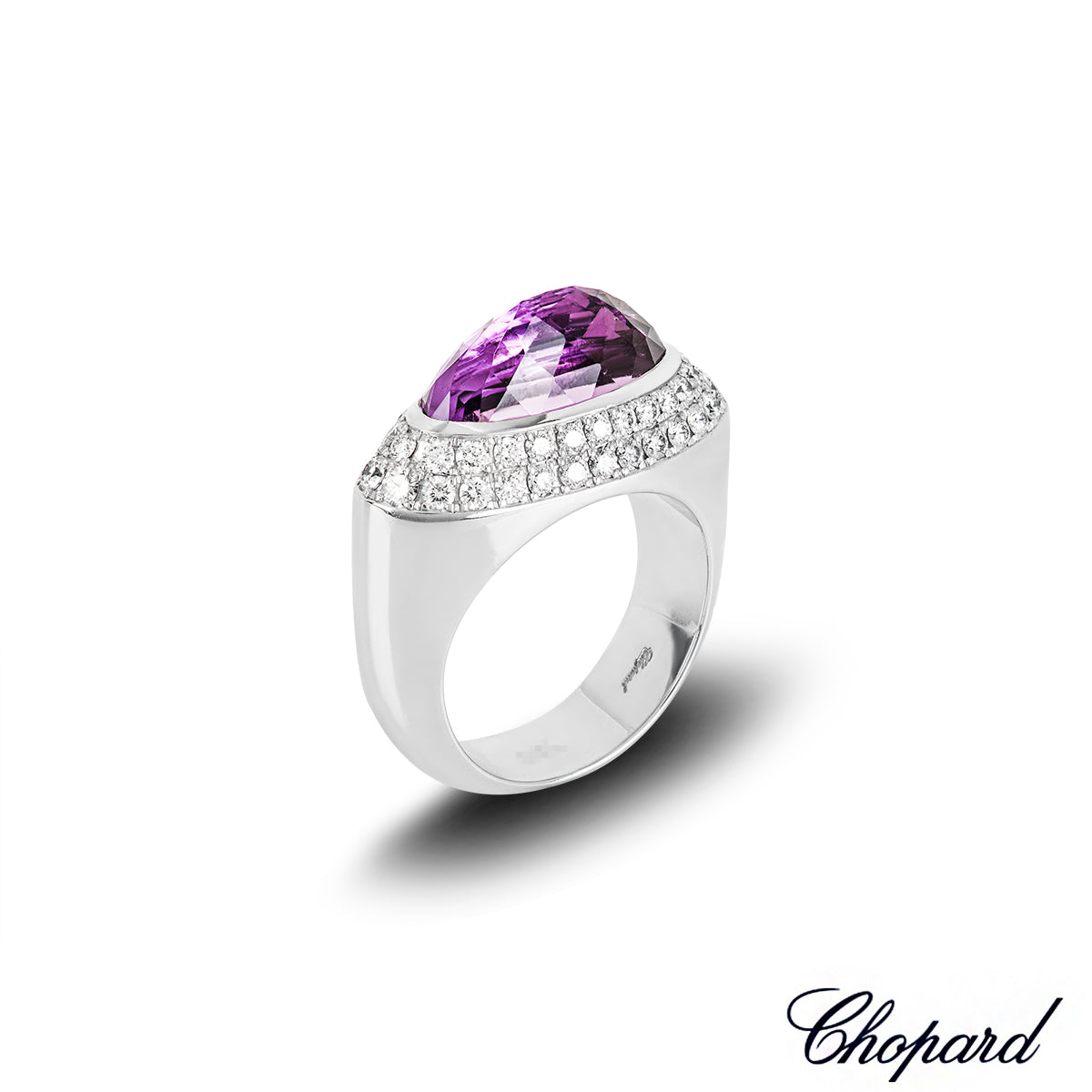 Chopard White Gold Amethyst & Diamond Ring 82/3839-1110