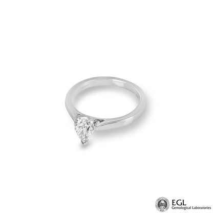 White Gold Pear Cut Diamond Ring 0.75CT H/SI2