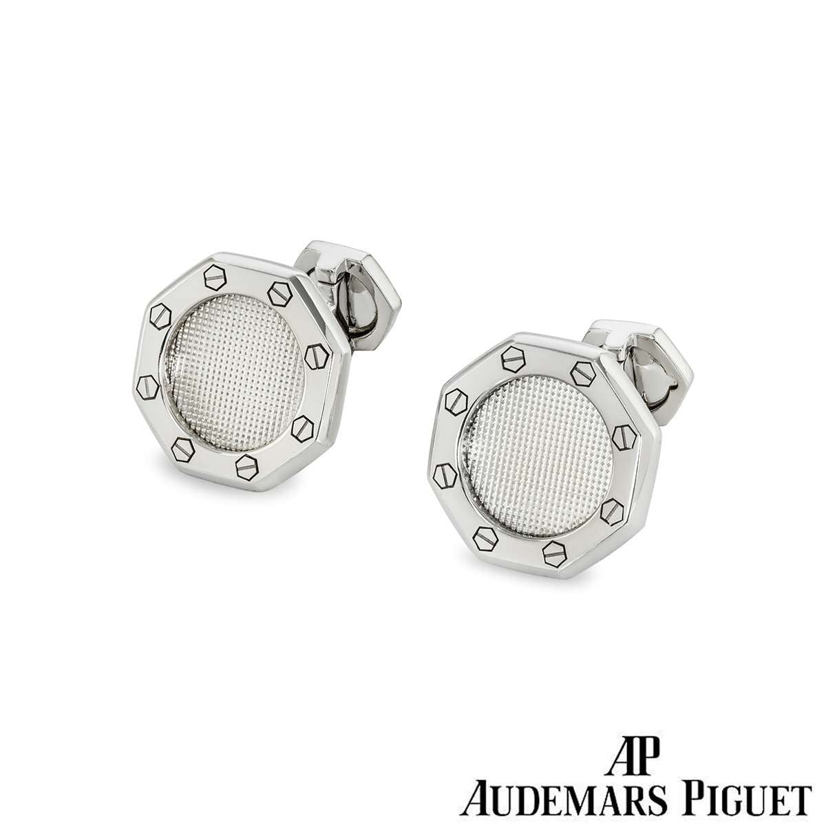 Audemars Piguet White Gold Royal Oak Cufflinks