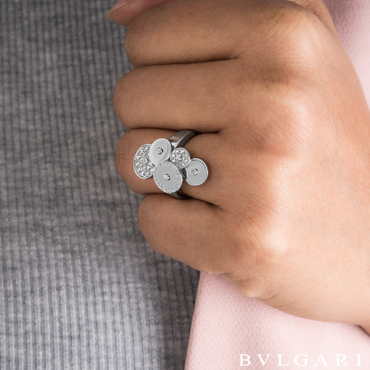 Bvlgari White Gold Diamond Cicladi Ring