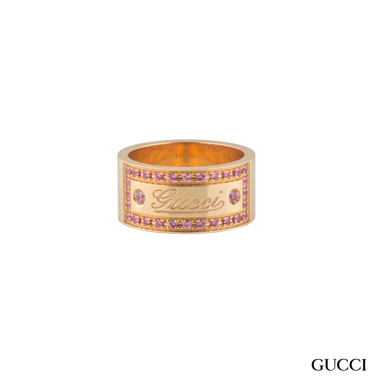 Gucci Rose Gold Pink Spinel Band Ring